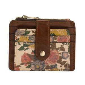 Patricia Nash Leather Cassis Id Credit Card Case Wallet Floral Print Design